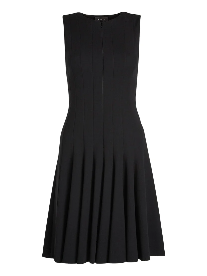 Akris Sleeveless Zip-Front Seamed A-Line Dress
