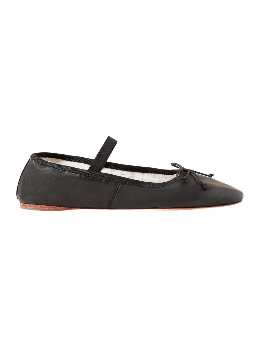 Leonie Lambskin Bow Ballerina Flats