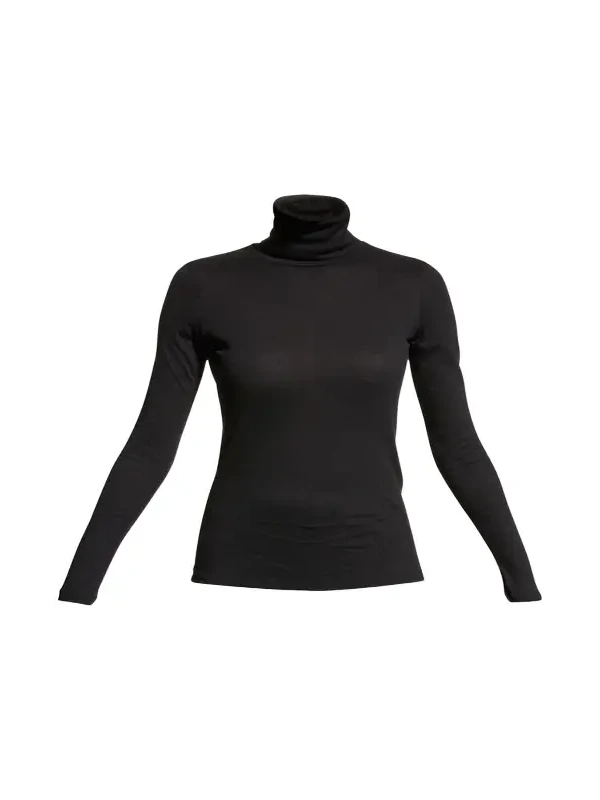 Cotton-Cashmere Long Sleeve Turtleneck Top