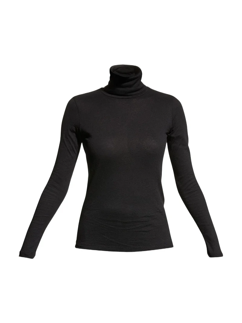 Cotton-Cashmere Long Sleeve Turtleneck Top