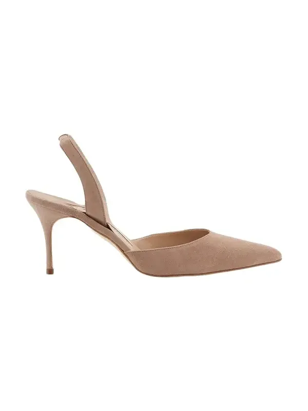 Carolyne Suede Mid-Heel Slingback Pump