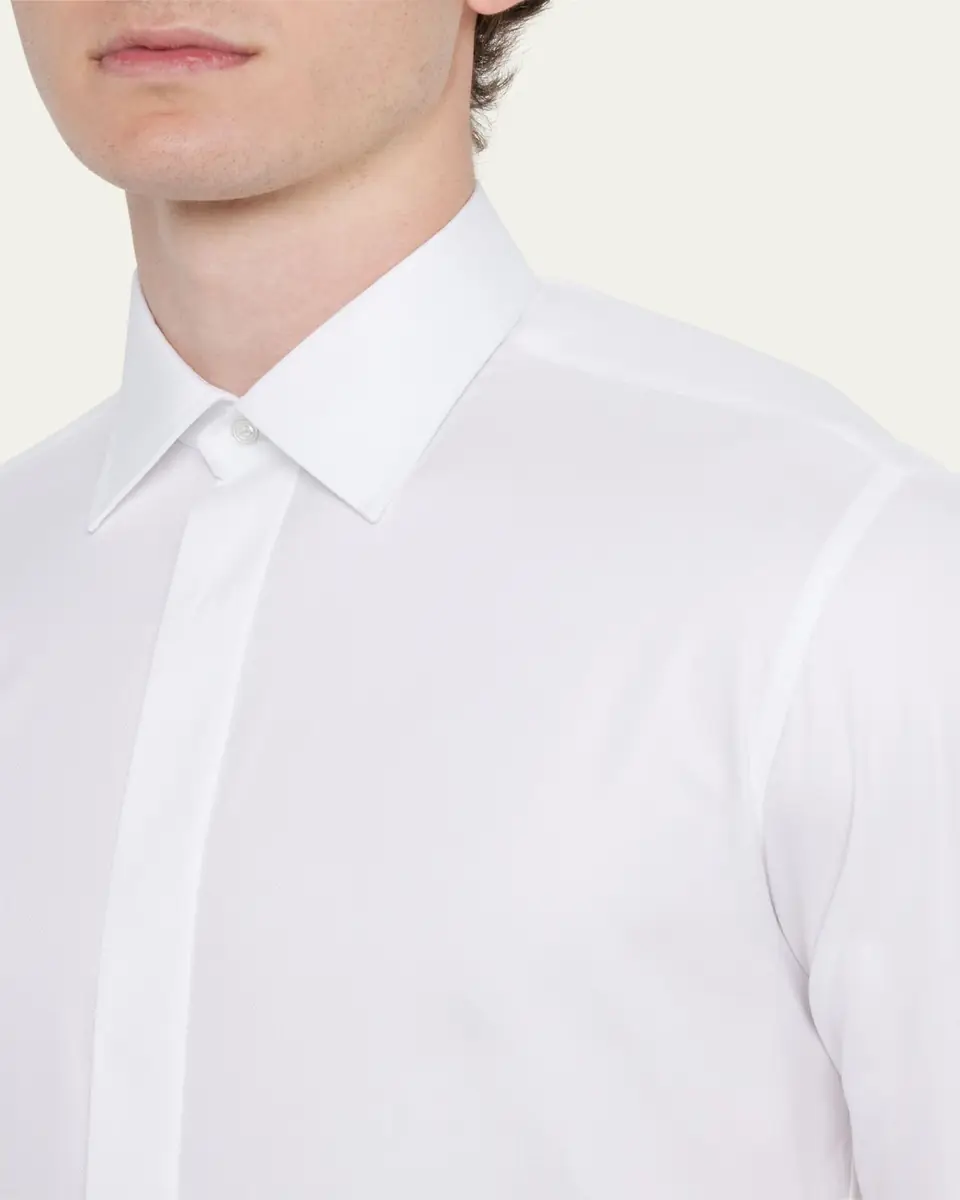 Charvet Men's Slim Fit Covered Placket Dress Shirt | Thumbnail 5 Charvet Men's Slim Fit Covered Placket Dress Shirt | Thumbnail 5