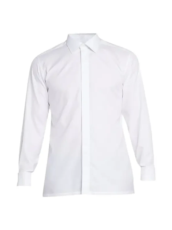 Men's Slim Fit Covered Placket Dress Shirt