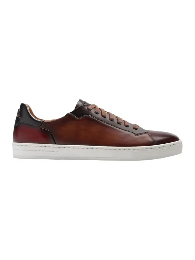 Men's Amadeo Burnished Leather Low-Top Sneakers Men's Amadeo Burnished Leather Low-Top Sneakers