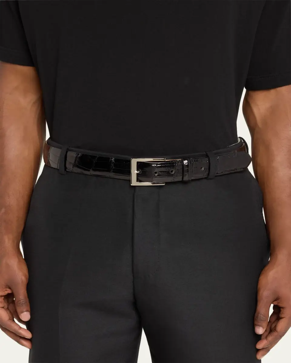 W. Kleinberg Men's Glazed Alligator Belt | Thumbnail 2