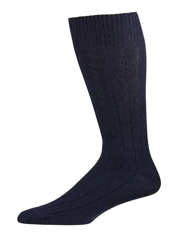 Men's Ribbed Cashmere Dress Socks
