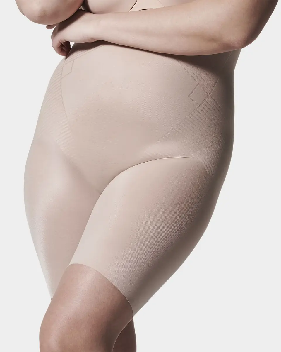 Spanx SPANXshape Invisible High-Waisted Mid-Thigh Shorts | Image 1 Spanx SPANXshape Invisible High-Waisted Mid-Thigh Shorts | Image 1