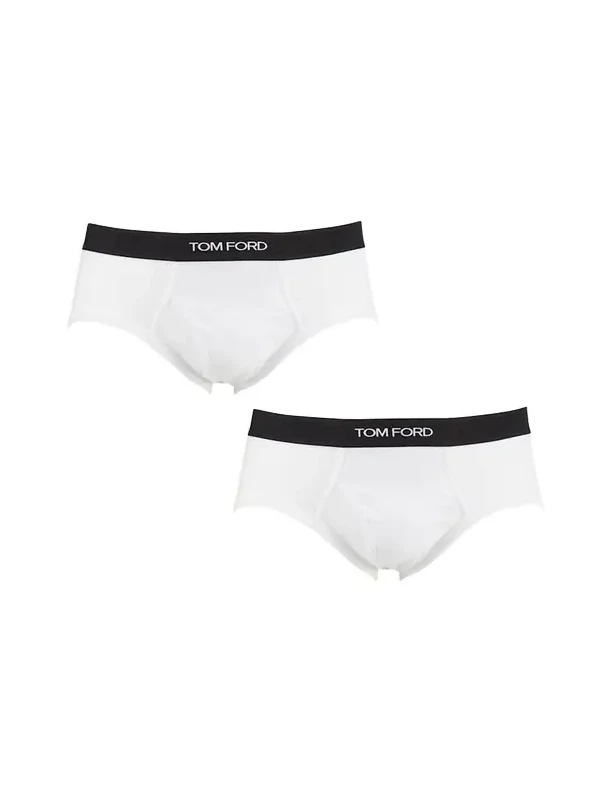 Men's 2-Pack Solid Jersey Logo-Waist Briefs