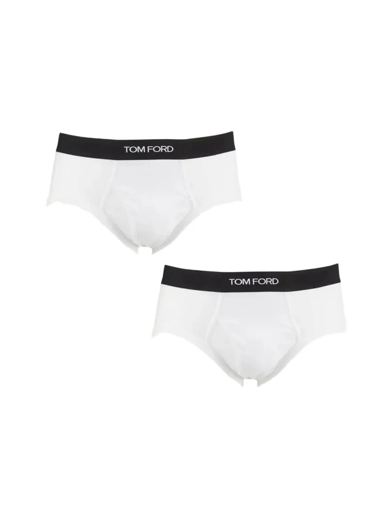 Men's 2-Pack Solid Jersey Logo-Waist Briefs