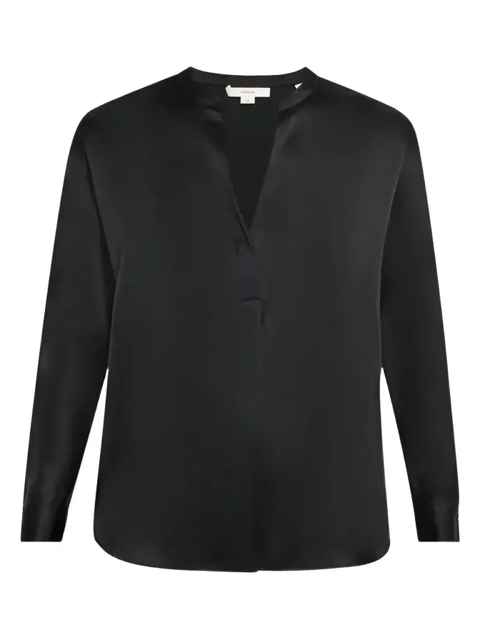 Silk Band-Collar Blouse Silk Band-Collar Blouse