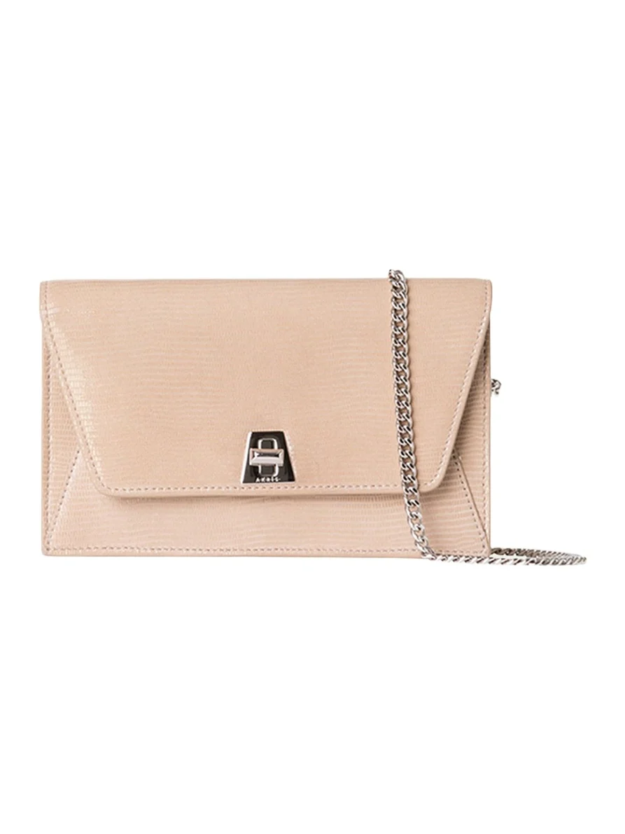 Anouk Lizard-Print Clutch Bag w/ Chain Anouk Lizard-Print Clutch Bag w/ Chain