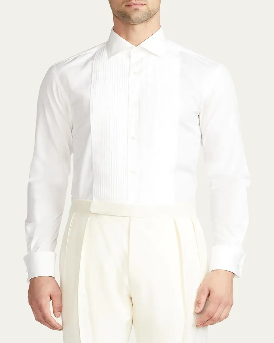 Ralph Lauren Purple Label Poplin French Cuff Tuxedo Shirt | Thumbnail 3