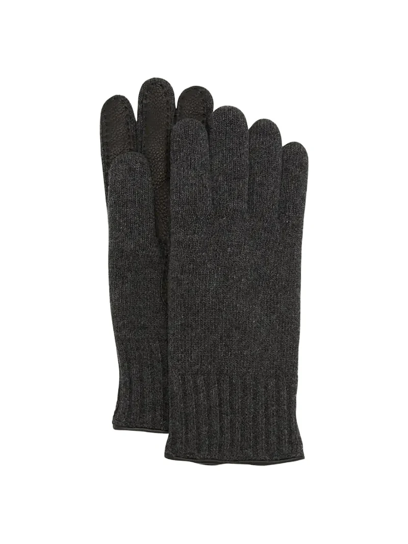 Men's Cashmere Jersey Gloves w/ Deerskin Palms