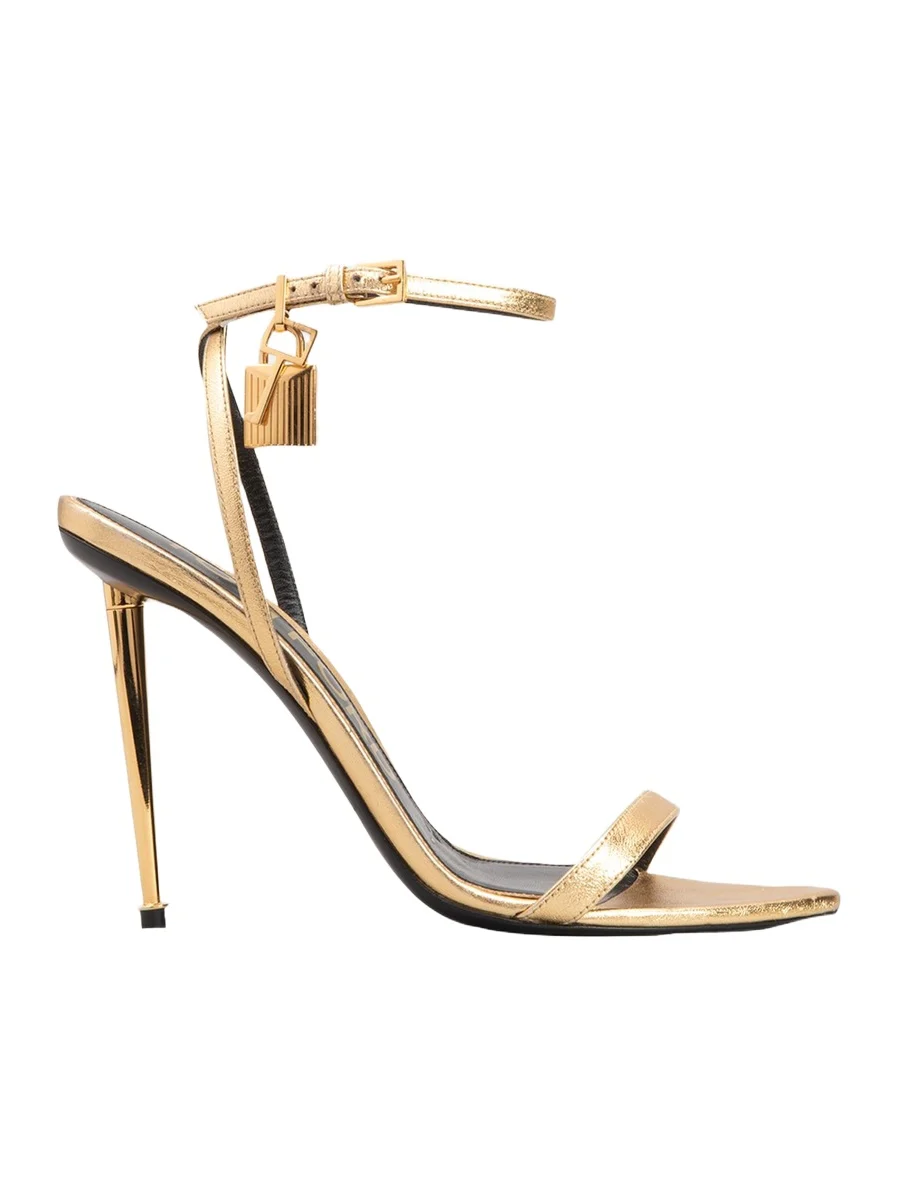 Lock Metallic Stiletto Sandals Lock Metallic Stiletto Sandals