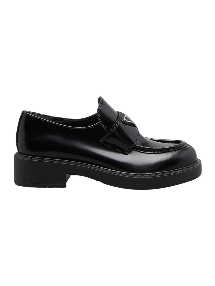 Leather Triangle Logo Loafers Leather Triangle Logo Loafers