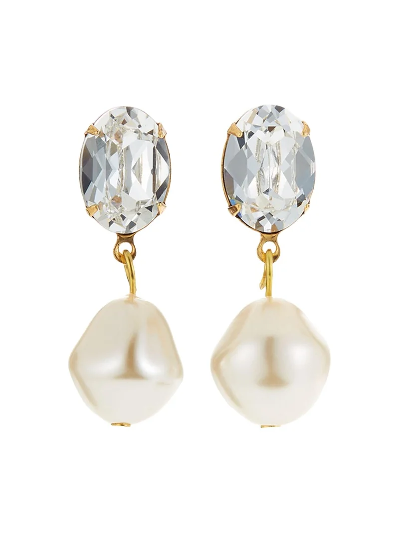 Tunis Crystal-Pearl Drop Earrings Tunis Crystal-Pearl Drop Earrings