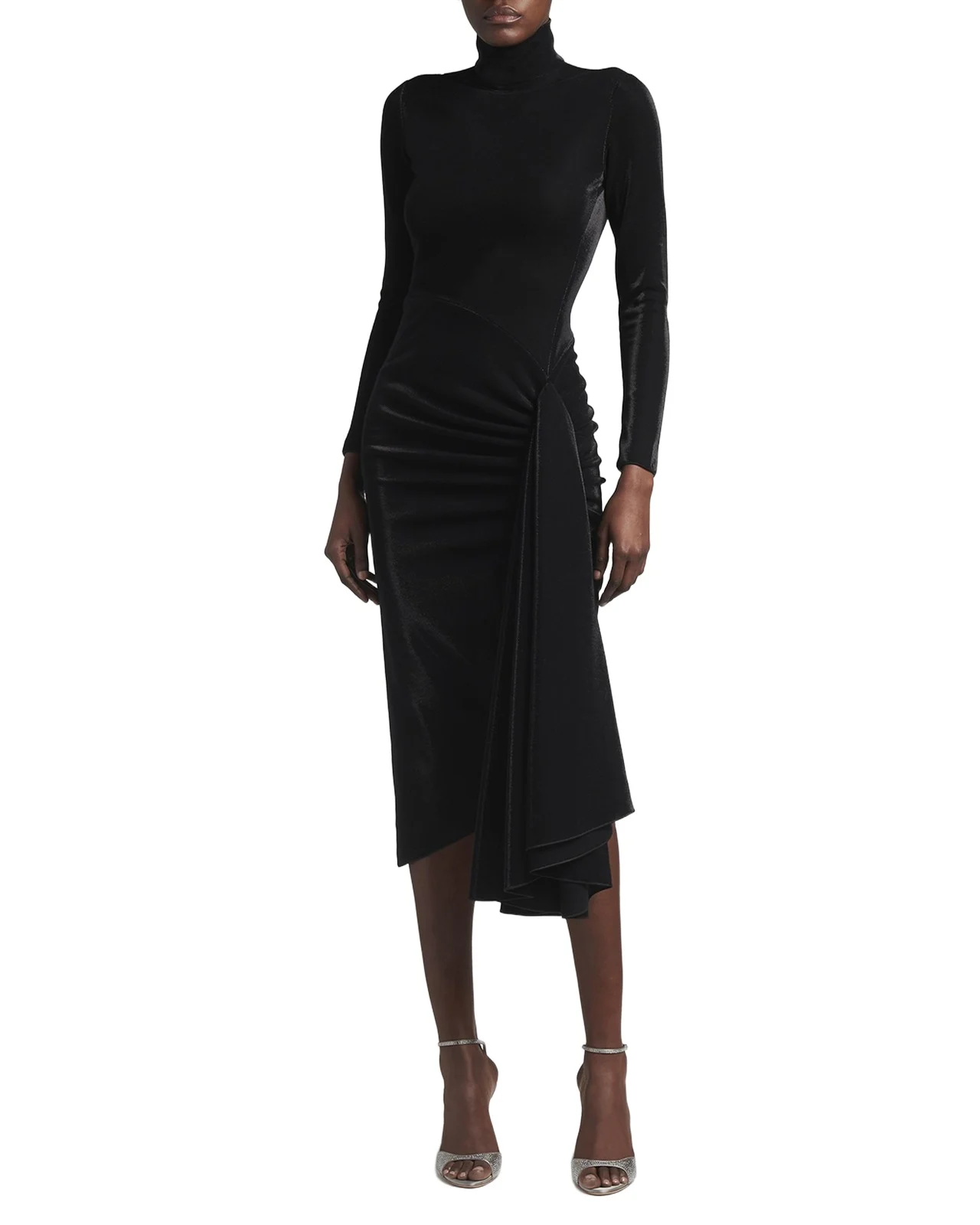 Draped Iridescent Jersey Midi Dress Draped Iridescent Jersey Midi Dress