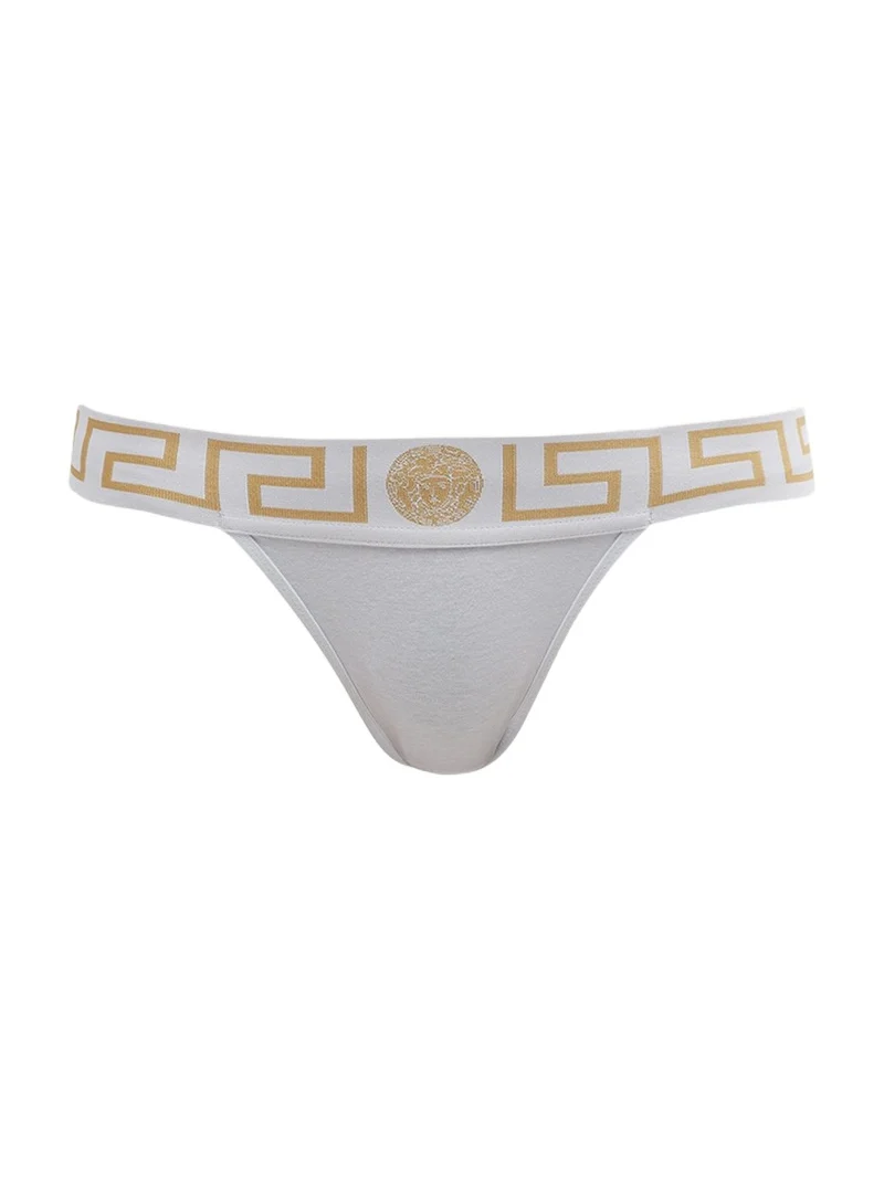 Versace Greca-Border Stretch Cotton Thong