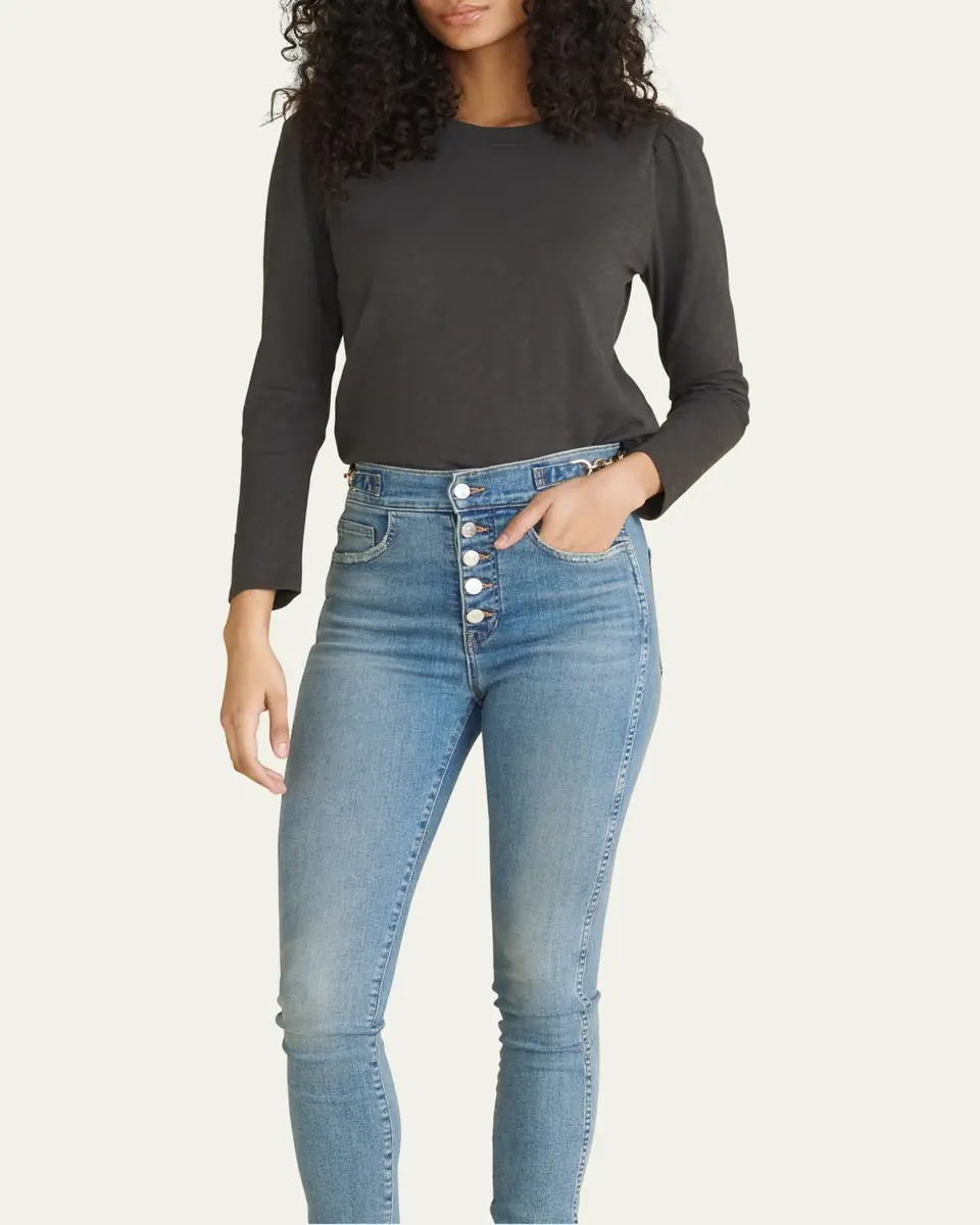 Veronica Beard Mason Long-Sleeve Baseball Tee | Thumbnail 2