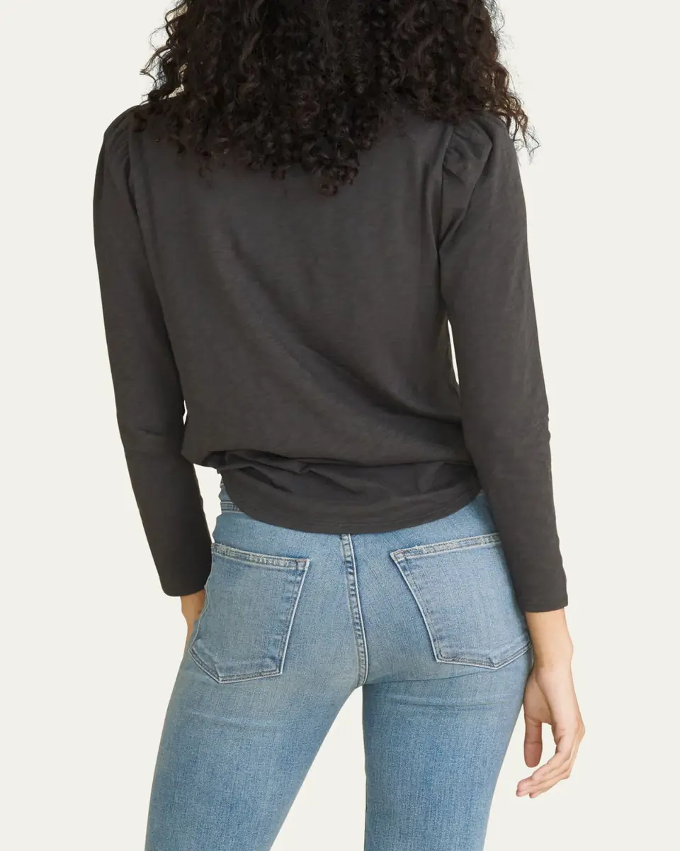 Veronica Beard Mason Long-Sleeve Baseball Tee | Thumbnail 3