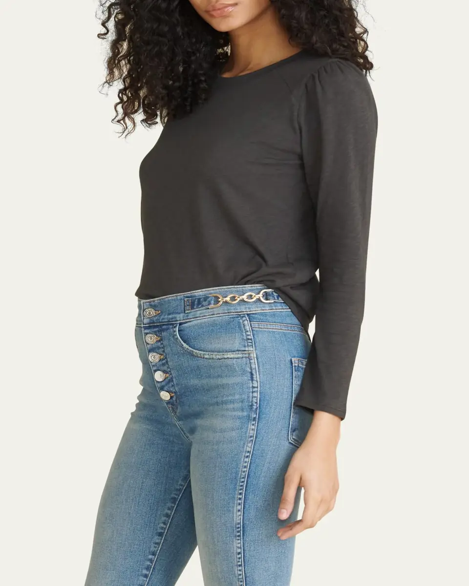Veronica Beard Mason Long-Sleeve Baseball Tee | Thumbnail 4