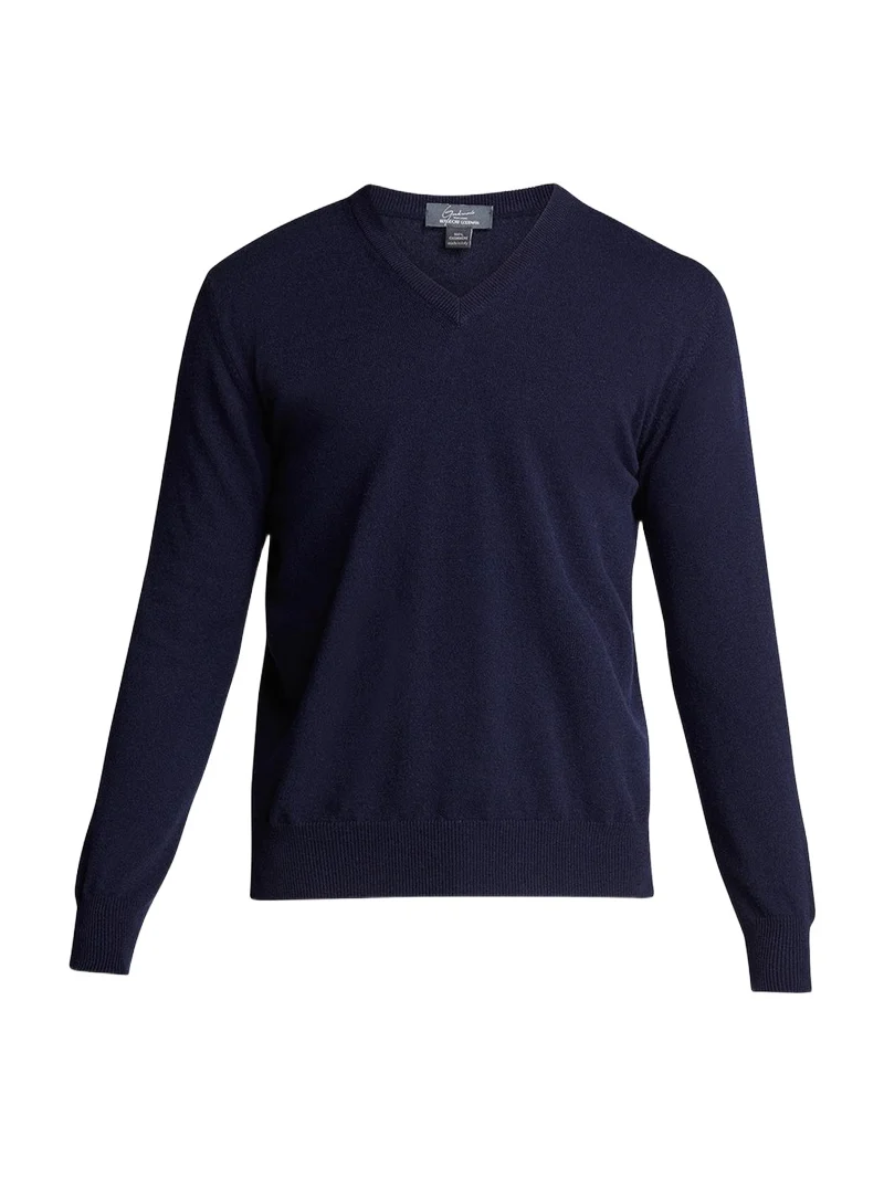 Bergdorf Goodman Men's Classic 12GG Cashmere V-Neck Sweater