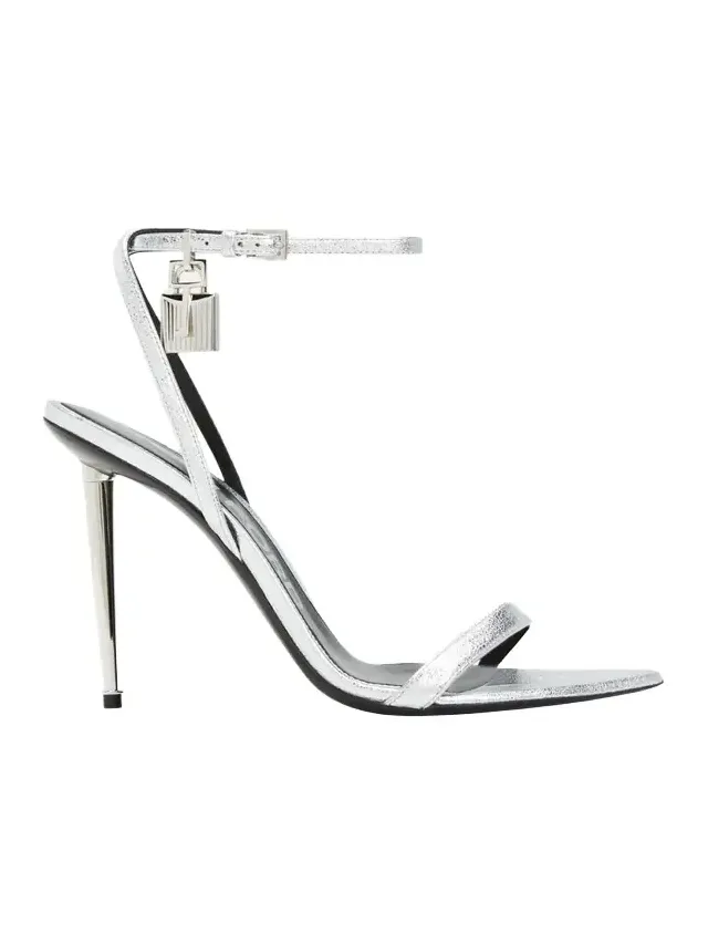 Padlock Metallic Stiletto Sandals