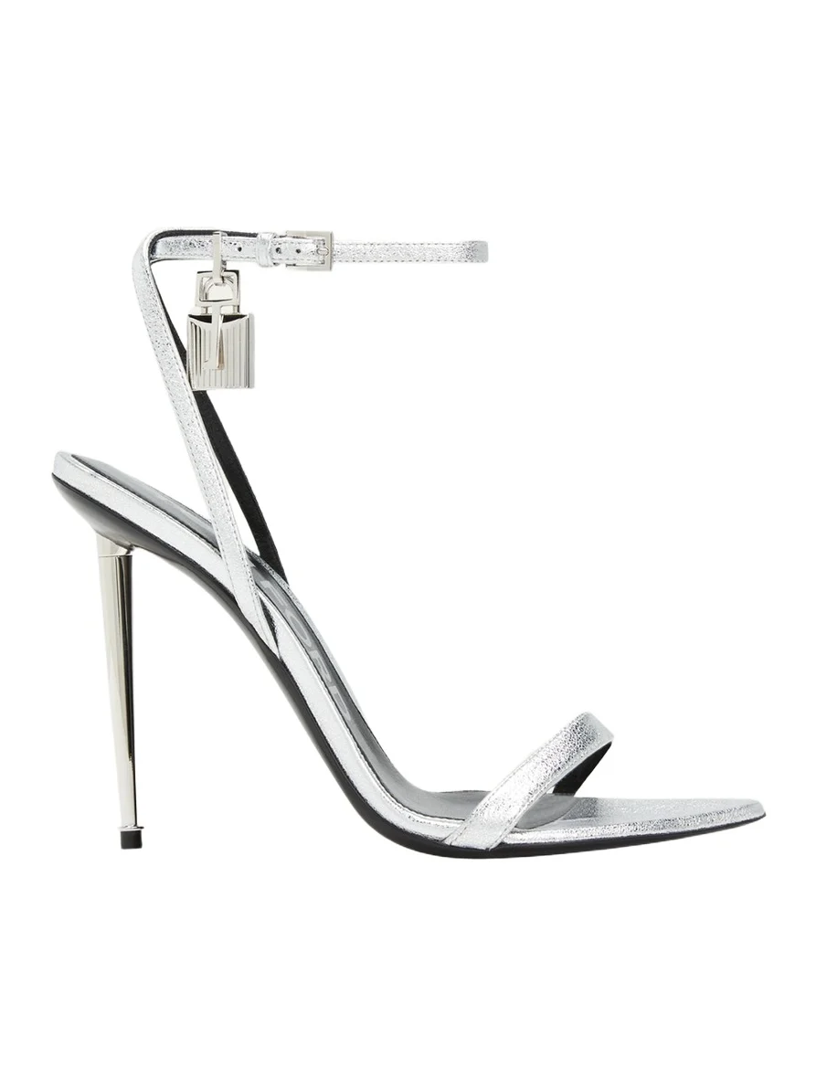 Padlock Metallic Stiletto Sandals Padlock Metallic Stiletto Sandals