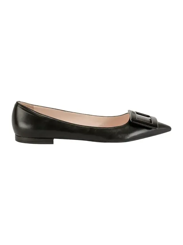 Gommettine Leather Ballet Flats with Tonal Buckle Gommettine Leather Ballet Flats with Tonal Buckle