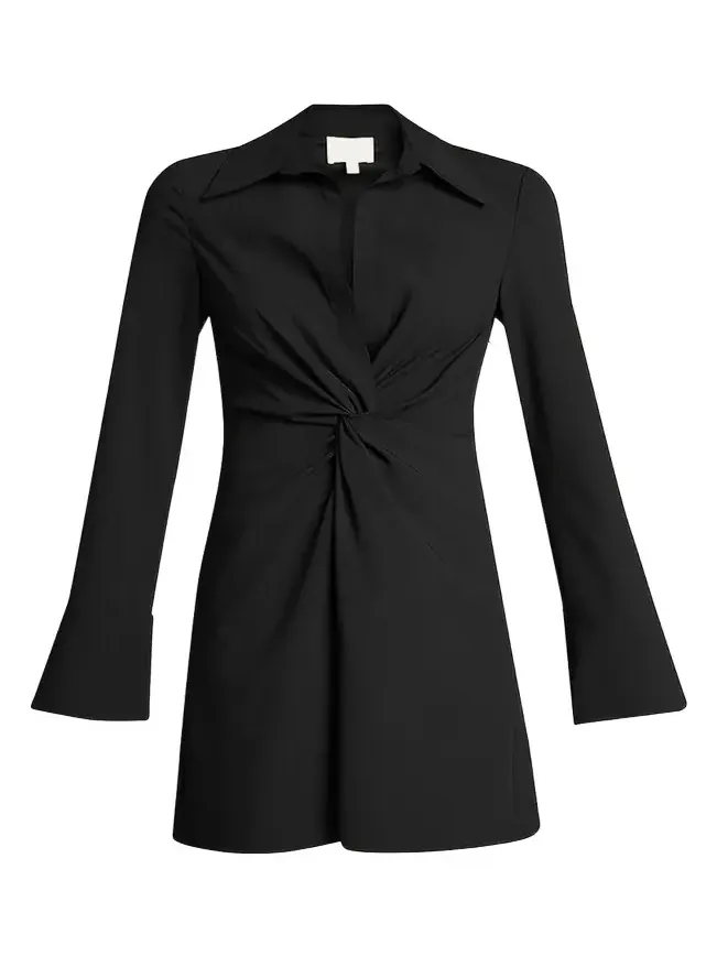 Mckenna Twist-Front Collared Dress