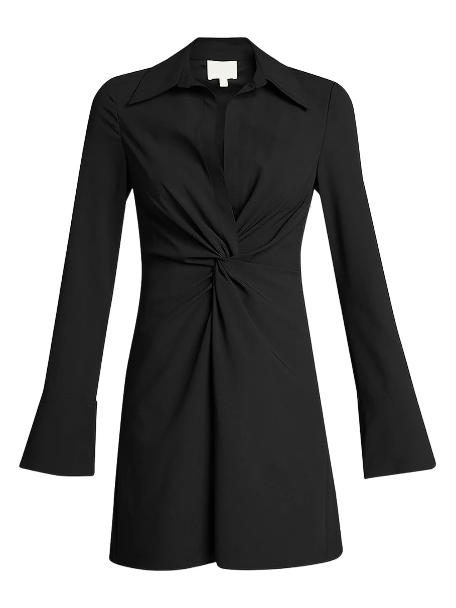 Mckenna Twist-Front Collared Dress