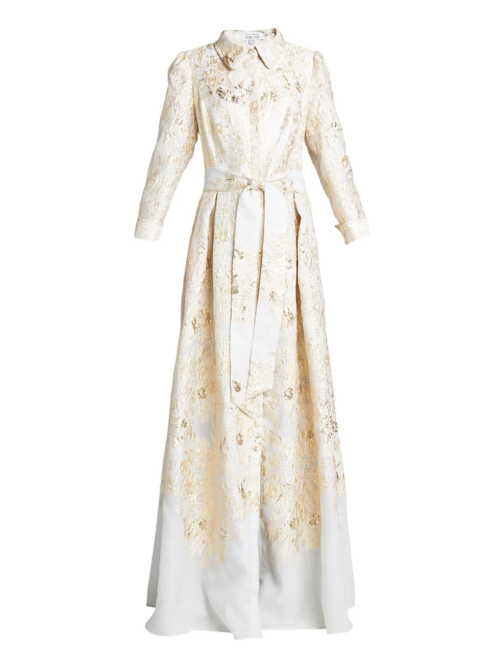 Metallic Brocade Shirtdress Gown Metallic Brocade Shirtdress Gown