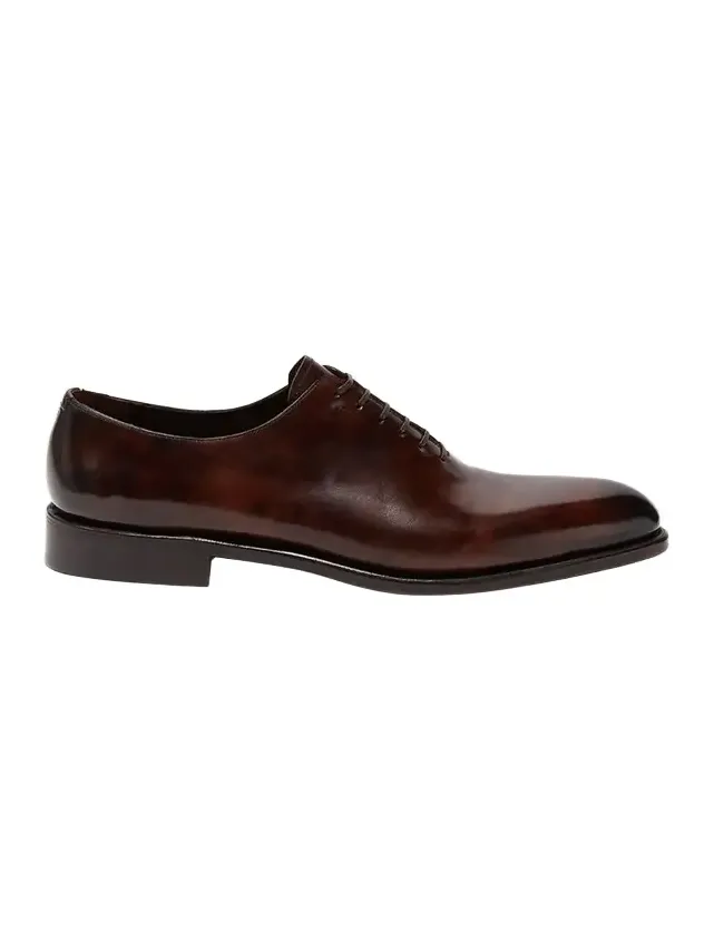 Ferragamo Men's Angiolo Tramezza Whole-Cut Leather Lace-Up Shoes