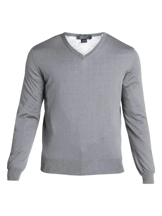 Men's Solid Cashmere V-Neck Sweater Men's Solid Cashmere V-Neck Sweater