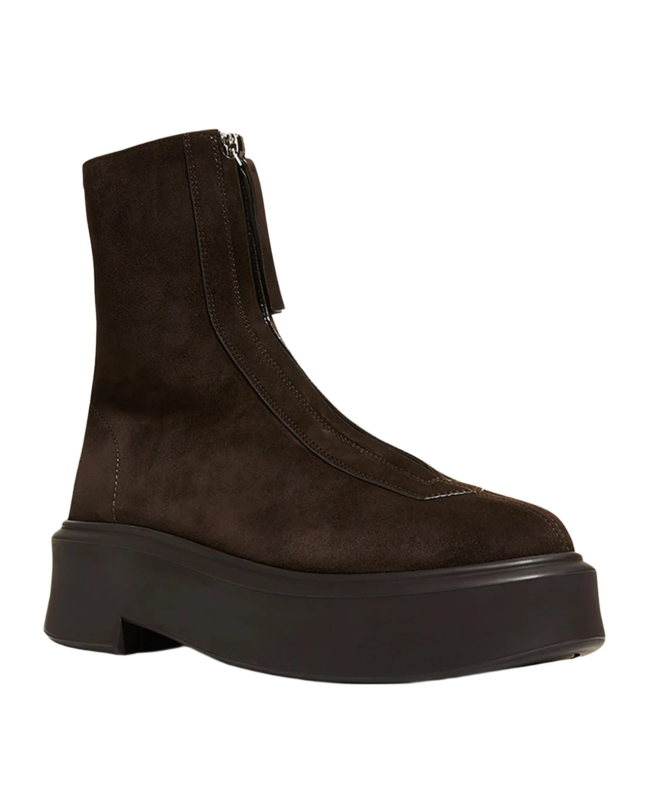 The Row Suede Zip Moto Booties
