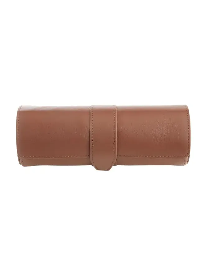 Monogrammed Leather Travel Watch Roll, Personalized