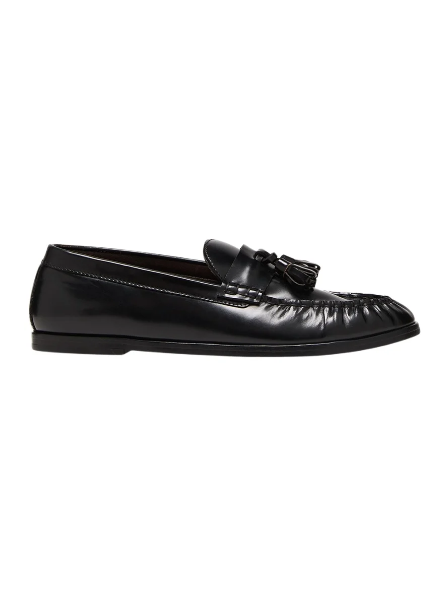 The Row Calfskin Tassel Boyfriend Loafers