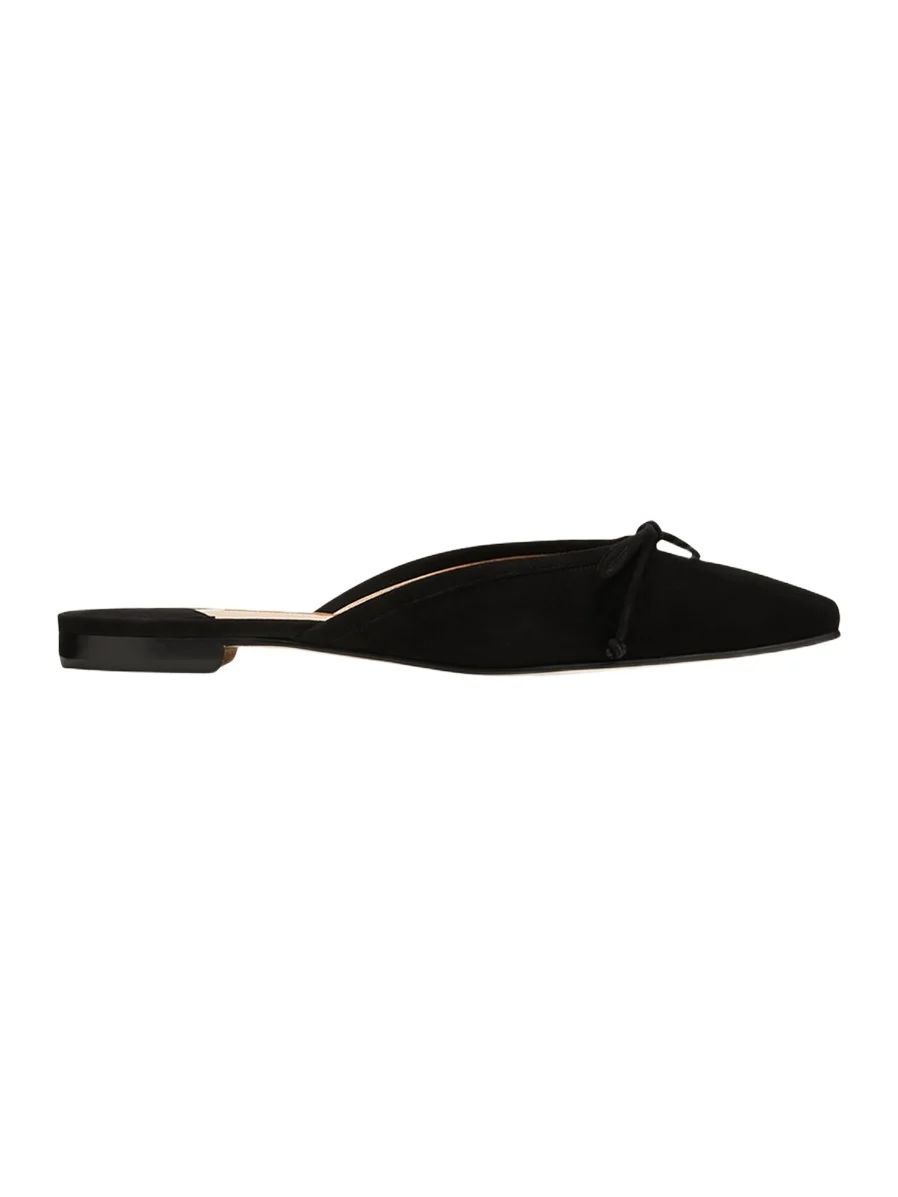 Ballerimu Suede Bow Ballerina Flat Mules Ballerimu Suede Bow Ballerina Flat Mules