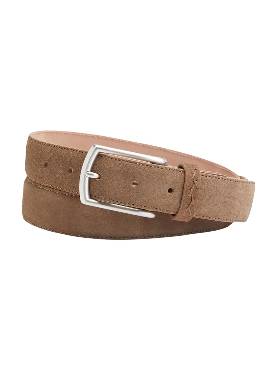 Zegna Men's Triple Stitch Leather Belt