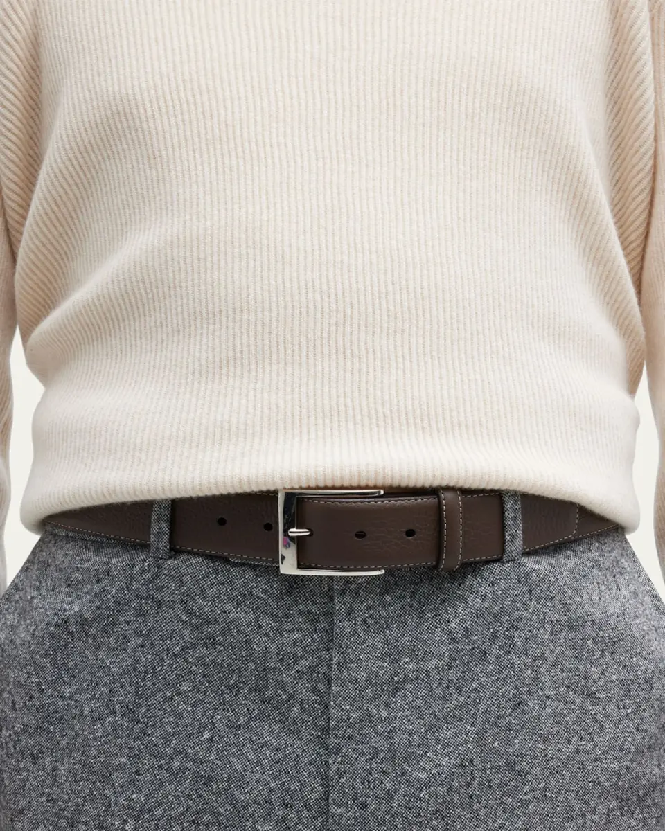 Simonnot Godard Men's Lagun Grained Leather Belt, 40mm | Thumbnail 2 Simonnot Godard Men's Lagun Grained Leather Belt, 40mm | Thumbnail 2