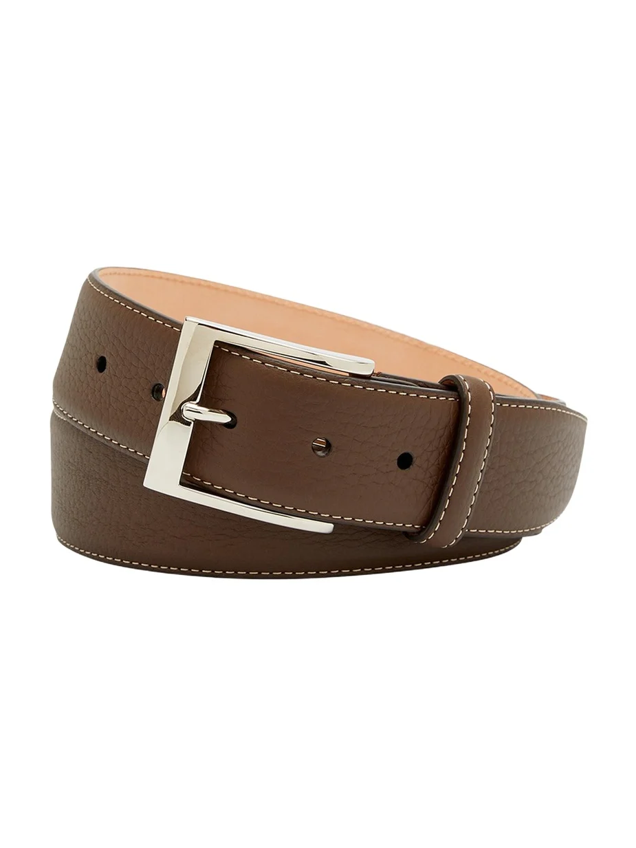 Simonnot Godard Men's Lagun Grained Leather Belt, 40mm