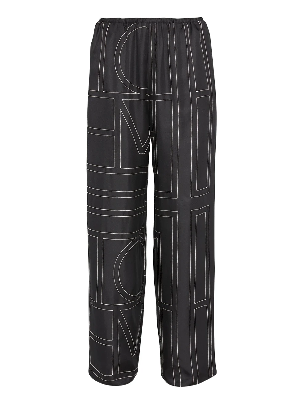 Monogram-Embroidered Silk Pajama Pants Monogram-Embroidered Silk Pajama Pants