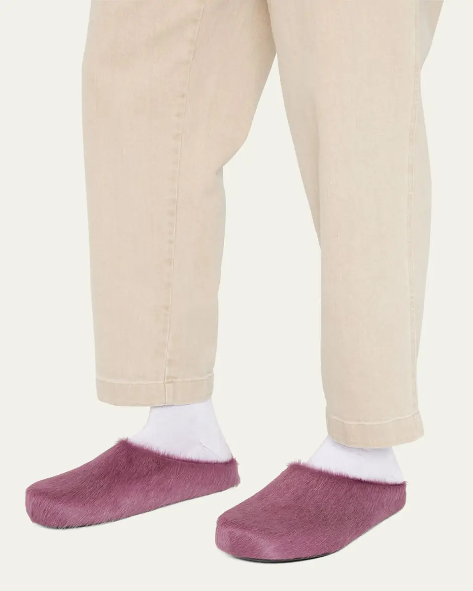 Marni Men's Fussbett Calf Hair Sabot Mules | Thumbnail 2