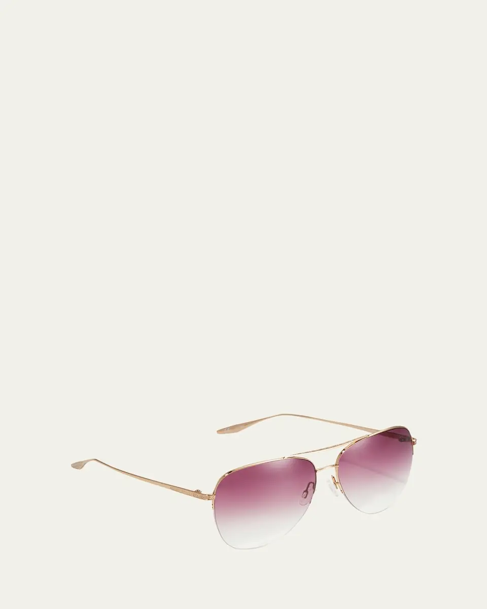 BARTON PERREIRA Chevalier Semi-Rimless Metal Aviator Sunglasses | Thumbnail 2