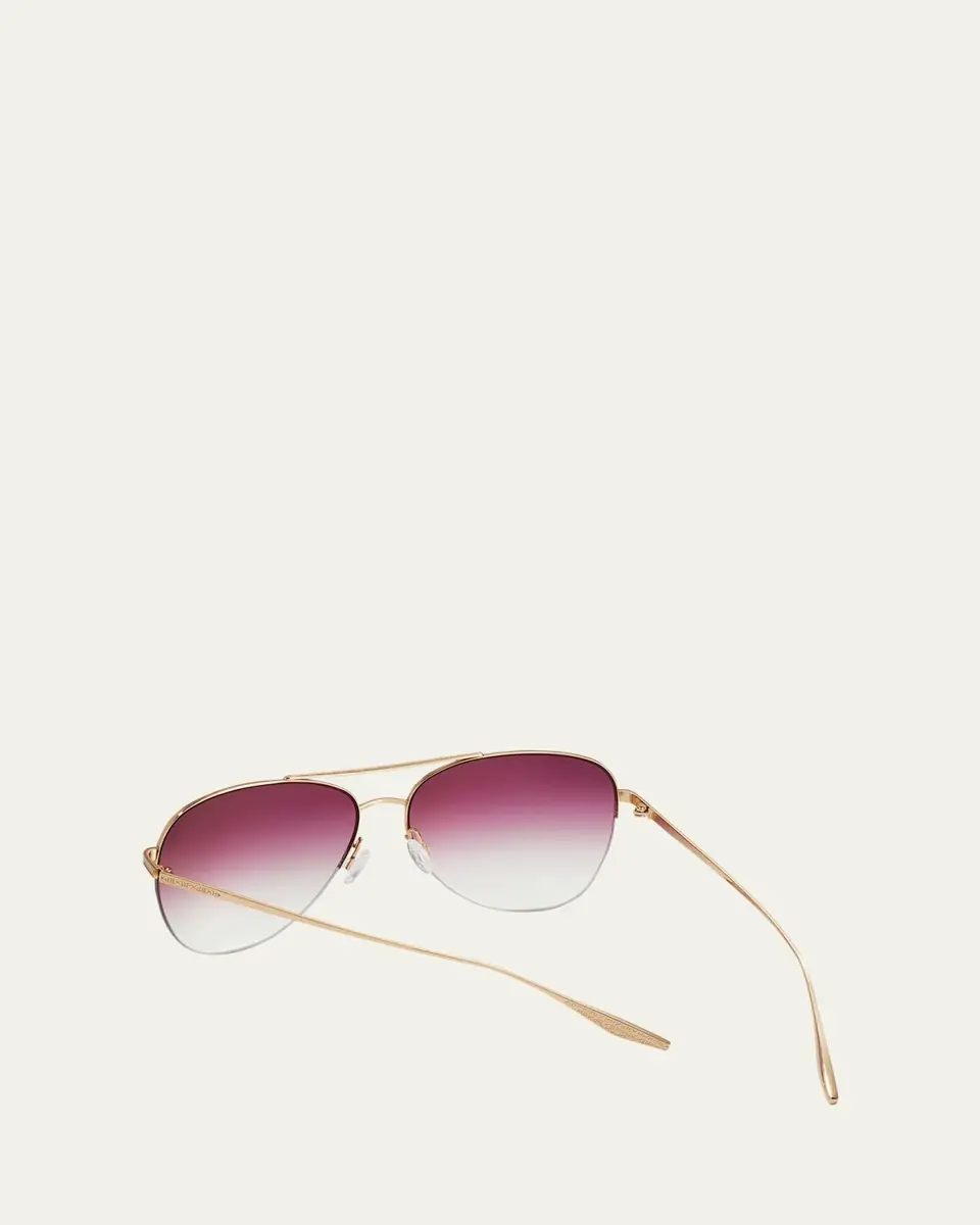 BARTON PERREIRA Chevalier Semi-Rimless Metal Aviator Sunglasses | Thumbnail 3