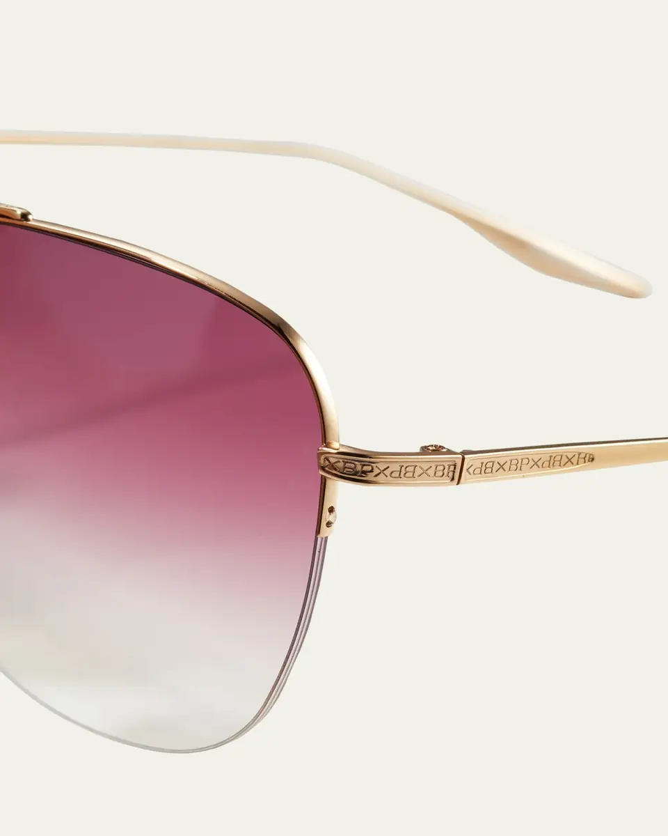 BARTON PERREIRA Chevalier Semi-Rimless Metal Aviator Sunglasses | Thumbnail 4
