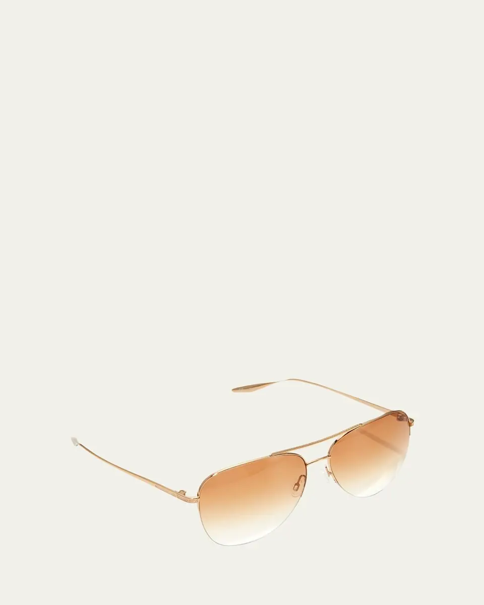 BARTON PERREIRA Chevalier Semi-Rimless Metal Aviator Sunglasses | Thumbnail 6