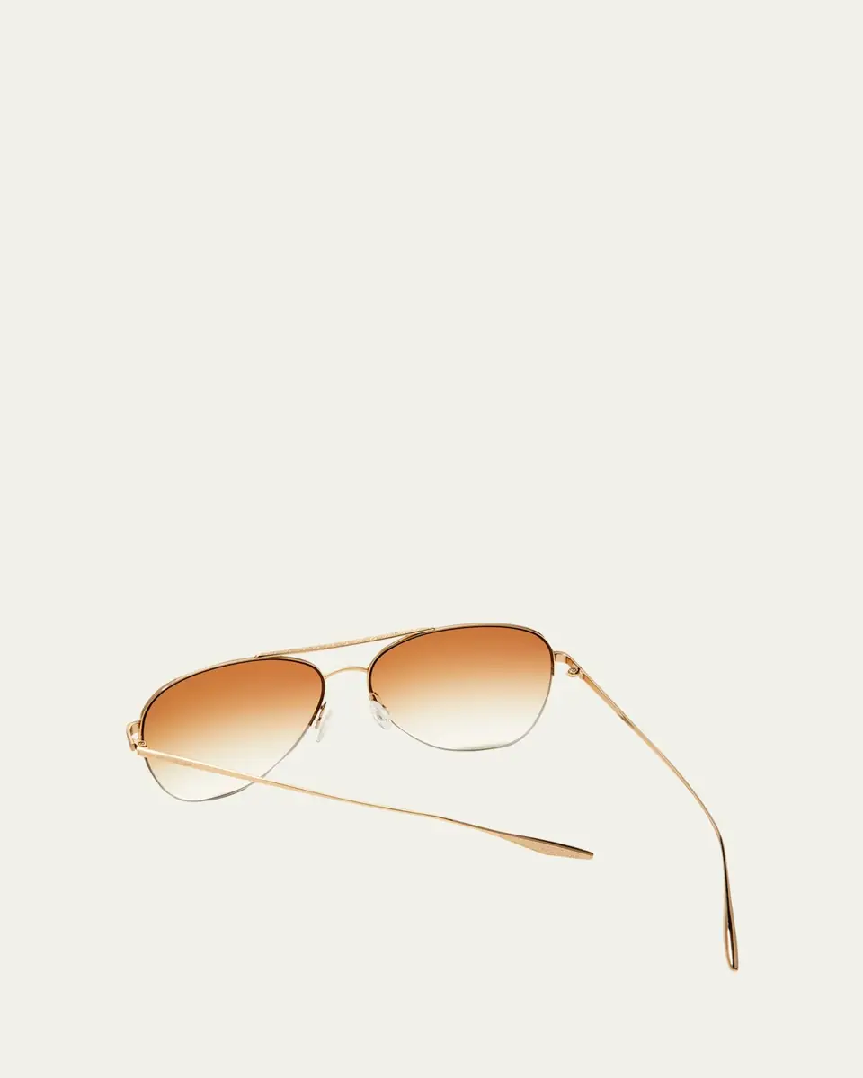 BARTON PERREIRA Chevalier Semi-Rimless Metal Aviator Sunglasses | Thumbnail 7