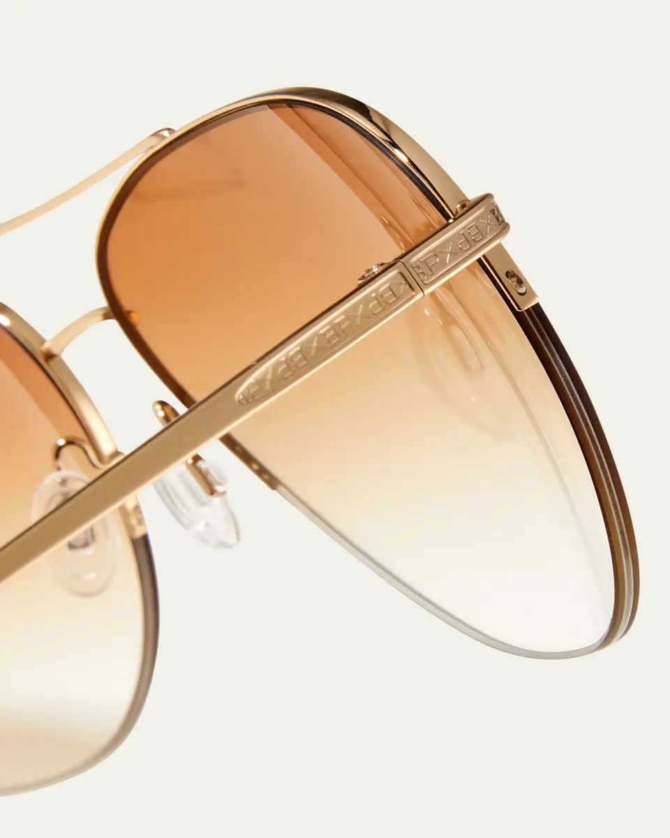 BARTON PERREIRA Chevalier Semi-Rimless Metal Aviator Sunglasses | Thumbnail 8