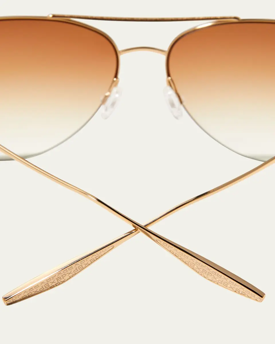 BARTON PERREIRA Chevalier Semi-Rimless Metal Aviator Sunglasses | Thumbnail 9